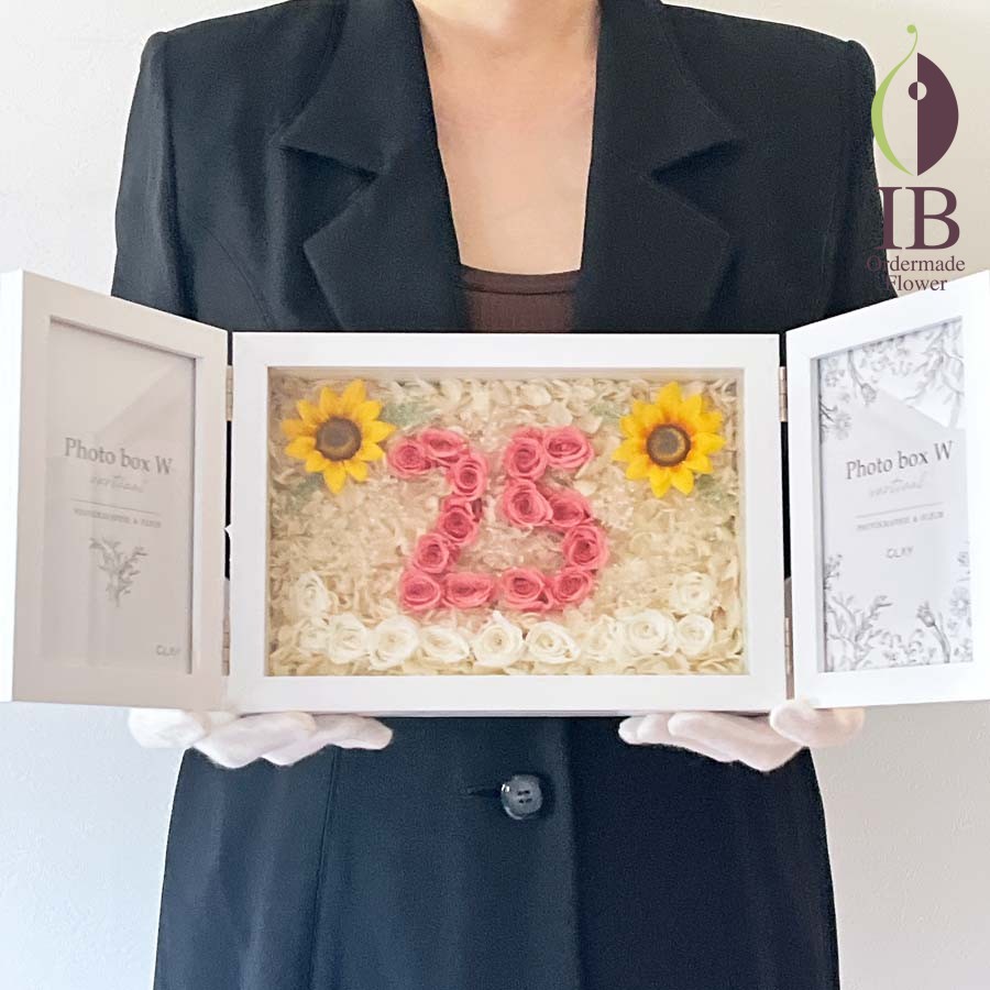 数字をお花で製作プリザーブドフラワー"width="900"