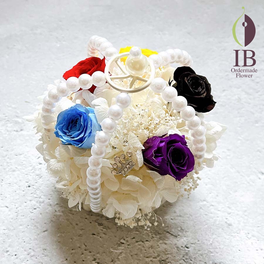 ワイヤークラウンアレンジプリザーブドフラワー