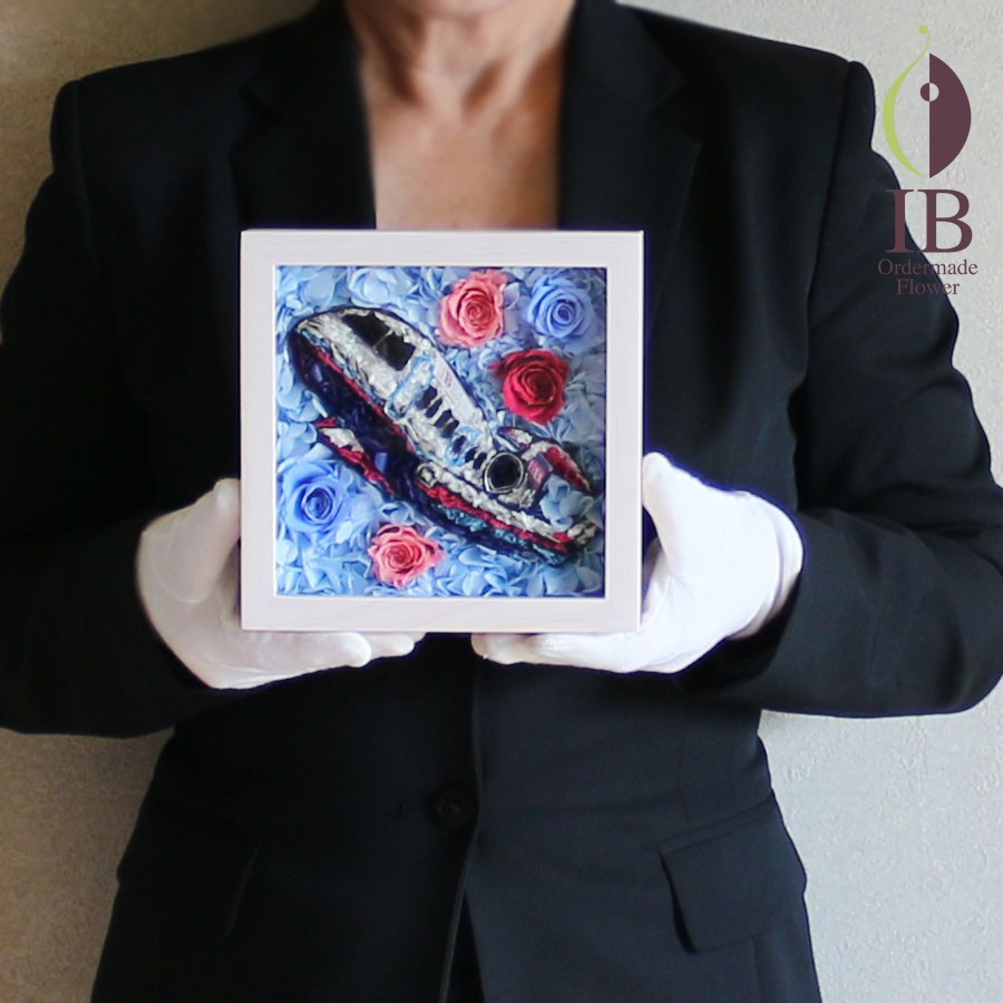 プリザーブドフラワー　飛行機モチーフ