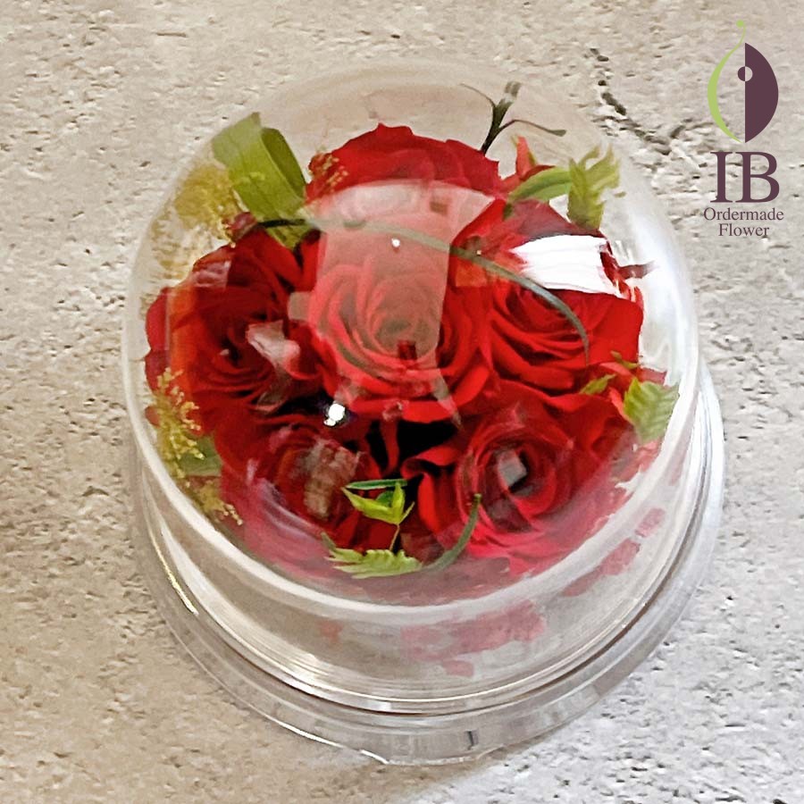 韓国製花束画像からドーム装飾プリザーブドフラワー