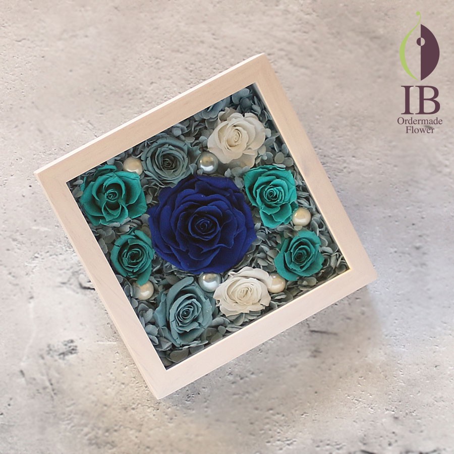 プリザーブドフラワー 青バラアレンジ