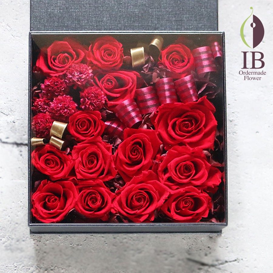 プリザーブドフラワー　赤いバラ