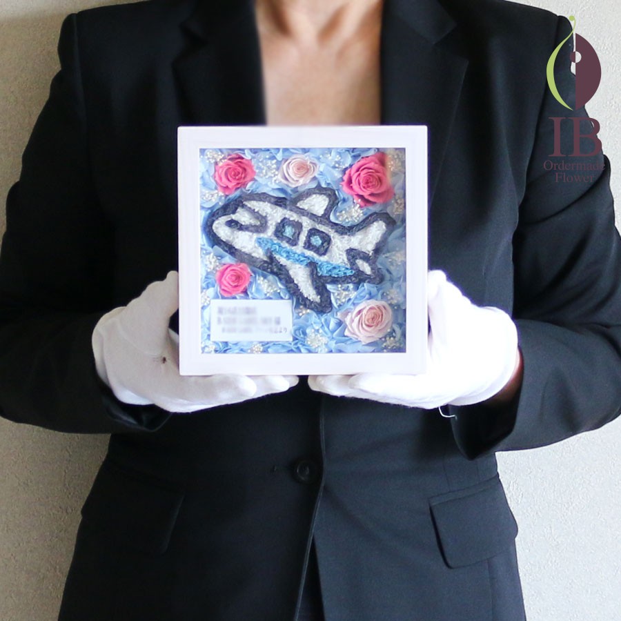 プリザーブドフラワー　飛行機モチーフ