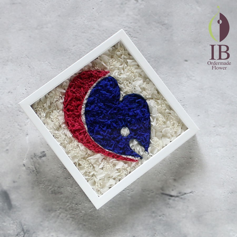 プリザーブドフラワーロゴフレーム装飾