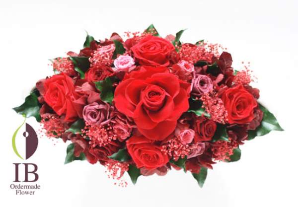 プリザーブドフラワー　赤いバラ　還暦お祝い