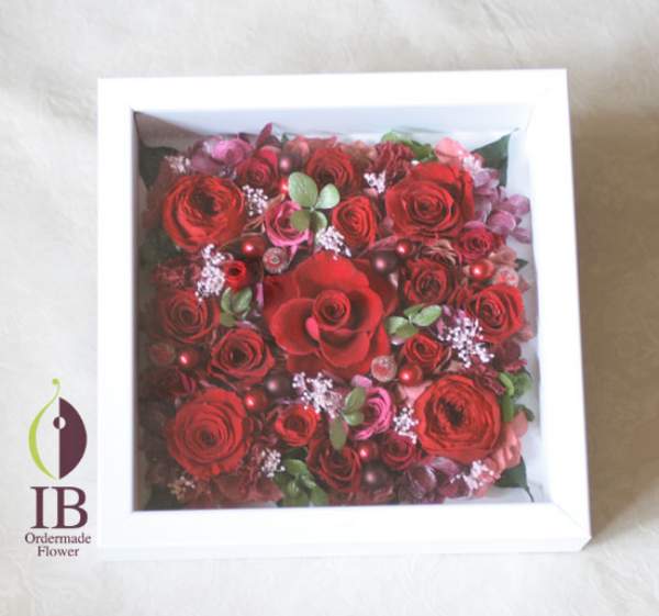 B5サイズアートフレーム　赤いバラ　還暦お祝い