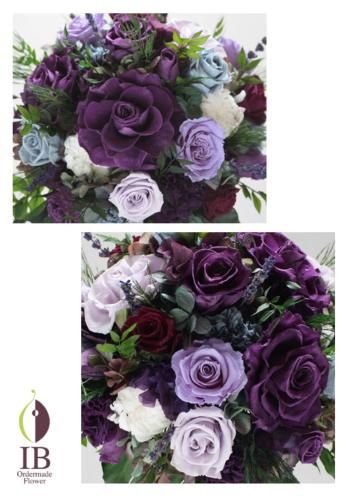 お供え　紫とブルーのお花
